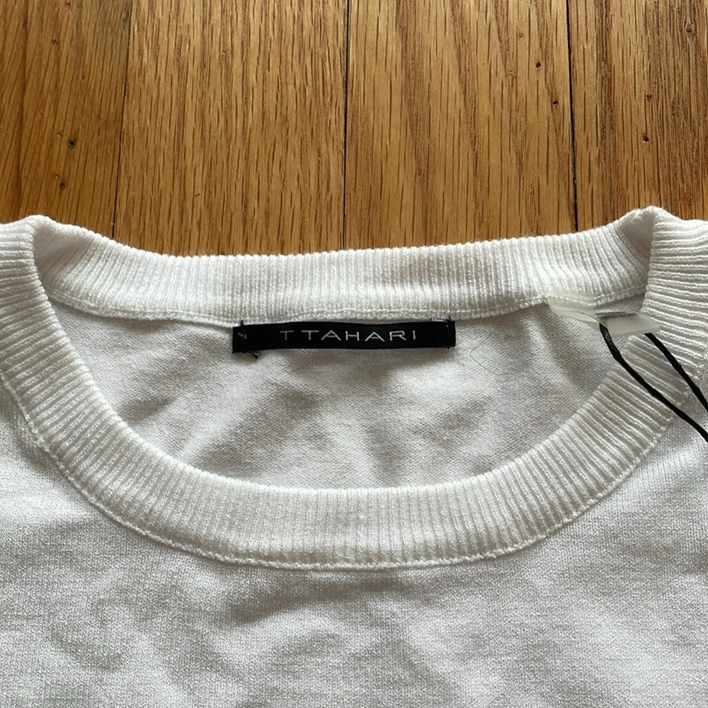 T Tahari Womens Short Sleeve Sweater Top (Brand New) - Picture 2 of 9